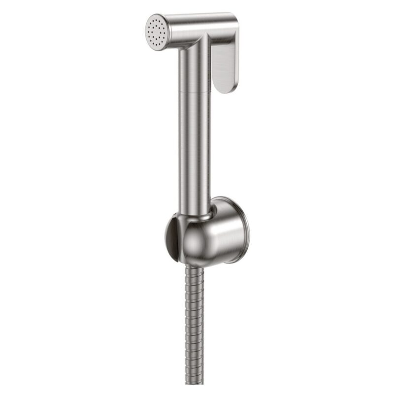 Scudo Douche Handset, Flexi Hose, Holder & Elbow Brushed Nickel Scudo Douche Handset, Flexi Hose, Holder & Elbow Brushed Nickel