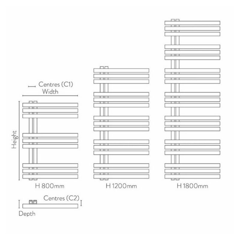 Scudo Elizabeth 1200 x 500mm Designer Towel Radiator Chrome