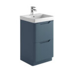 Scudo Ella 500mm Floor Mounted Vanity Unit & Basin Matt Twilight Blue