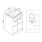 Scudo Ella 500mm Floor Mounted Vanity Unit & Basin Matt Twilight Blue