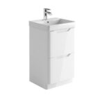 Scudo Ella 500mm Floor Mounted Vanity Unit & Basin Gloss White