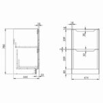 Scudo Ella 500mm Floor Mounted Vanity Unit & Basin Gloss White