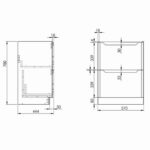 Scudo Ella 600mm Floor Mounted Vanity Unit & Basin Gloss White