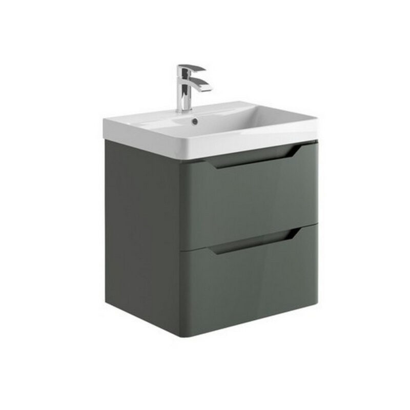 Scudo Ella 600mm Wall Hung Vanity Unit & Basin Matt Anthracite