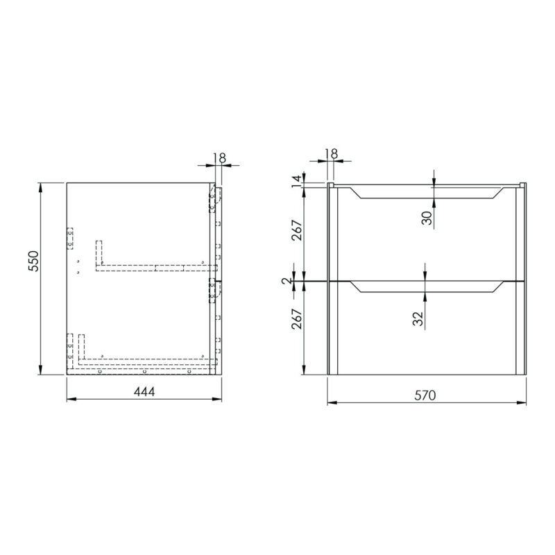 Scudo Ella 600mm Wall Hung Vanity Unit & Basin Matt Anthracite