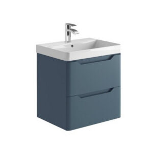 Scudo Ella 600mm Wall Hung Vanity Unit & Basin Matt Twilight Blue