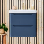 Scudo Ella 600mm Wall Hung Vanity Unit & Basin Matt Twilight Blue