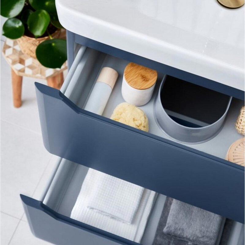 Scudo Ella 600mm Wall Hung Vanity Unit & Basin Matt Twilight Blue