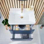 Scudo Ella 600mm Wall Hung Vanity Unit & Basin Matt Twilight Blue