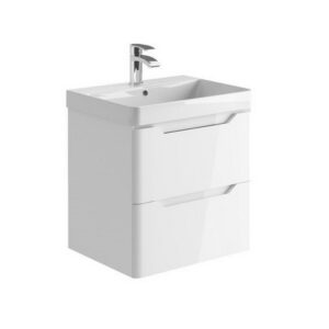 Scudo Ella 600mm Wall Hung Vanity Unit & Basin Gloss White