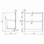 Scudo Ella 800mm Floor Mounted Vanity Unit & Basin Matt Anthracite