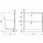 Scudo Ella 800mm Floor Mounted Vanity Unit & Basin Gloss White