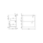 Scudo Ella 800mm Floor Mounted Vanity Unit & Basin Gloss White