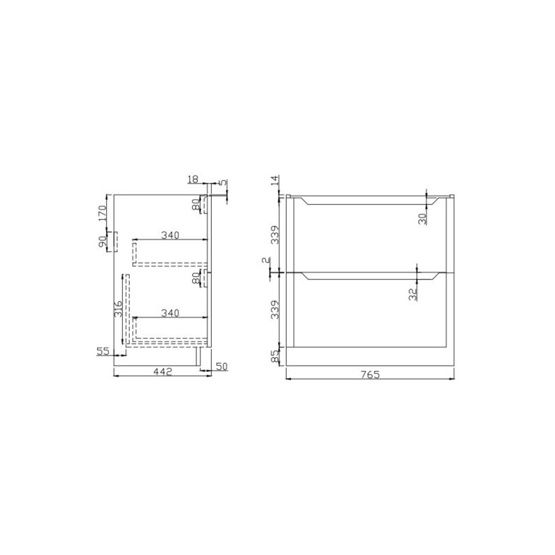 Scudo Ella 800mm Floor Mounted Vanity Unit & Basin Gloss White