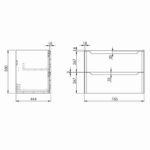 Scudo Ella 800mm Wall Hung Vanity Unit & Basin Gloss White