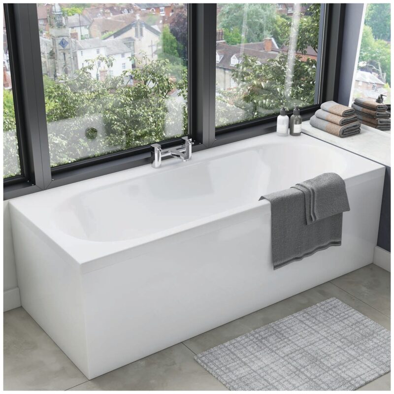 Scudo White Gloss Waterproof End Bath Panel 800mm