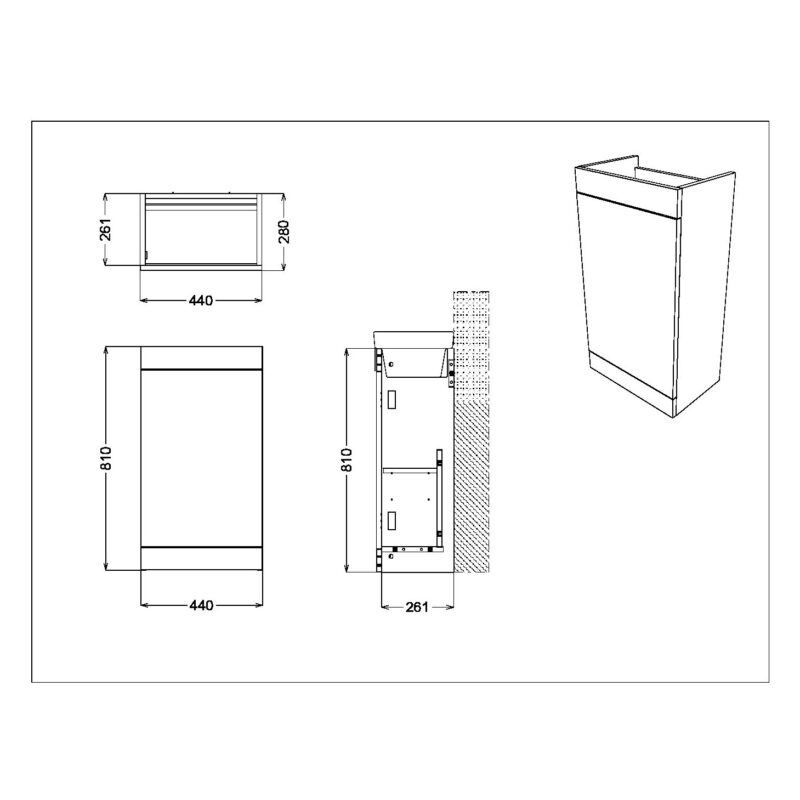 Scudo Esme 450 Cloakroom Unit Reed Green