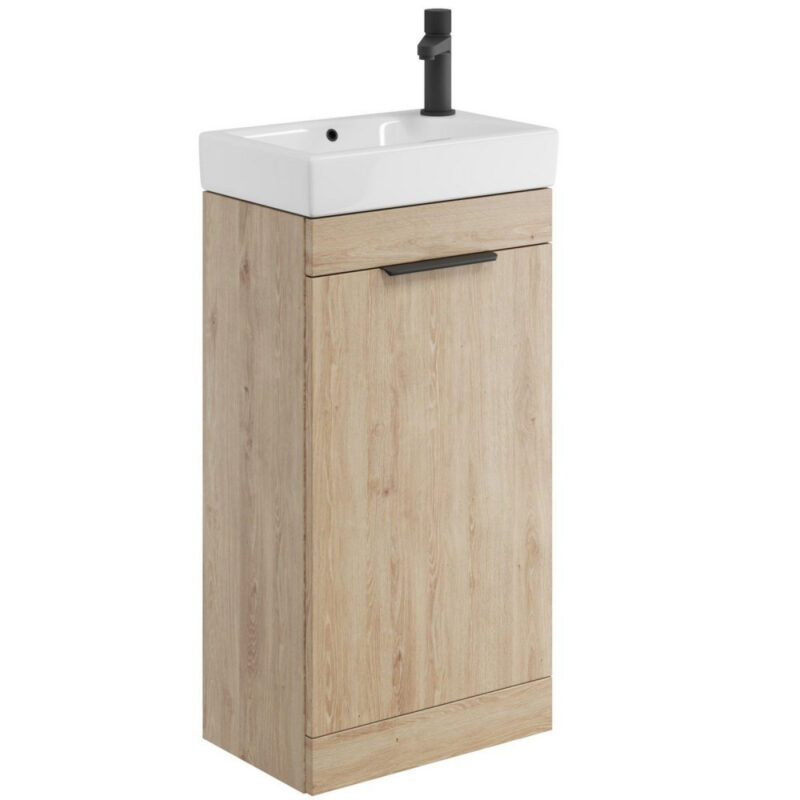 Scudo Esme 450mm Davos Oak Cloakroom Vanity Unit & Basin Scudo Esme 450mm Davos Oak Cloakroom Vanity Unit & Basin