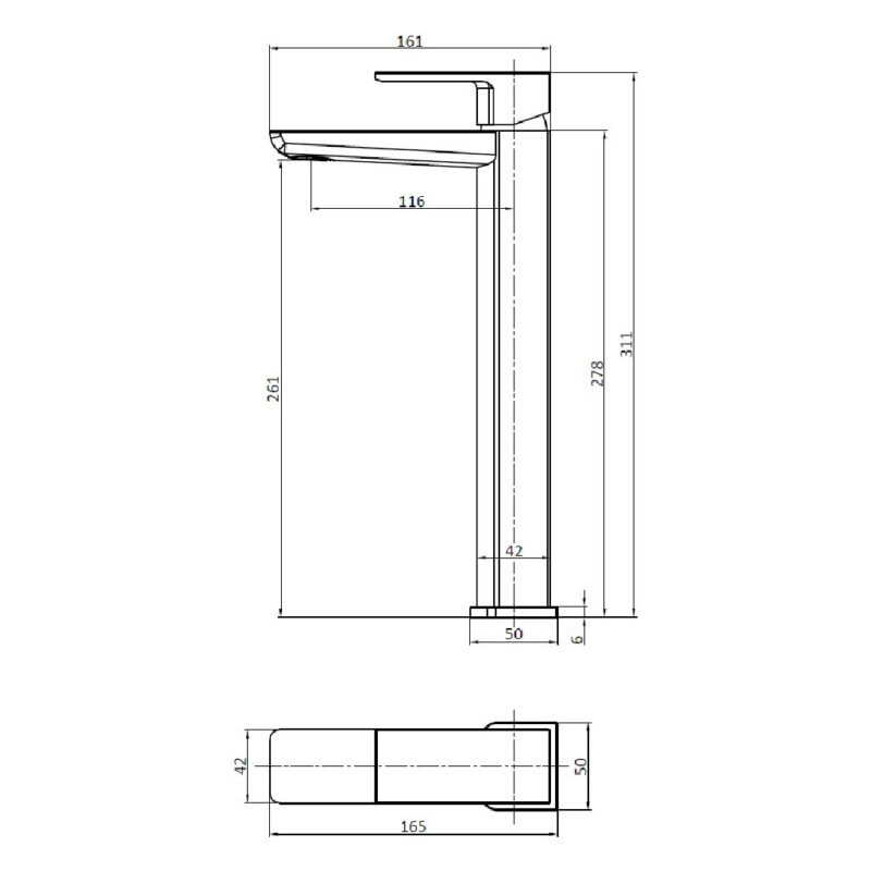 Scudo Muro High Riser Basin Mono Gunmetal