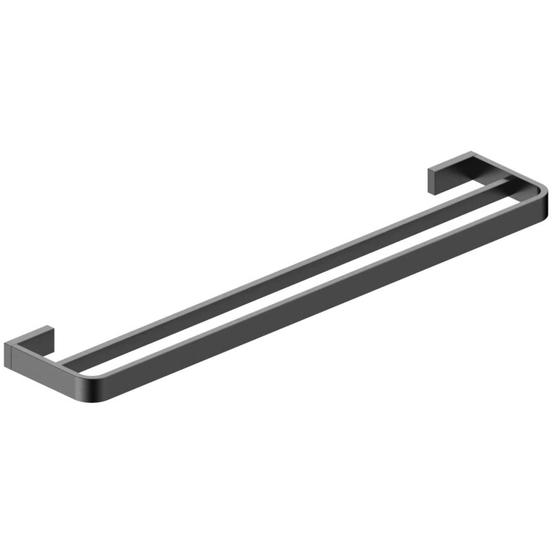 Scudo Monza Double Towel Rail Gun Metal