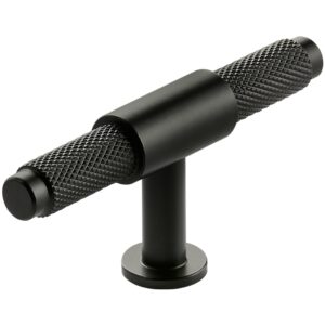 Scudo Knurled Black T Bar Handle 95mm