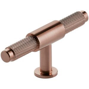Scudo Knurled Brushed Bronze T Bar Handle 95mm