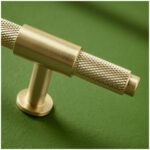 Scudo Knurled Brushed Brass T Bar Handle 95mm