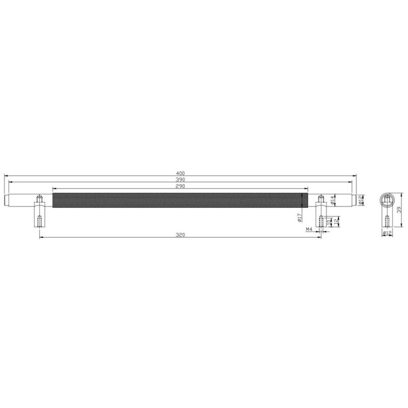 Scudo Knurled 400mm Handle Black