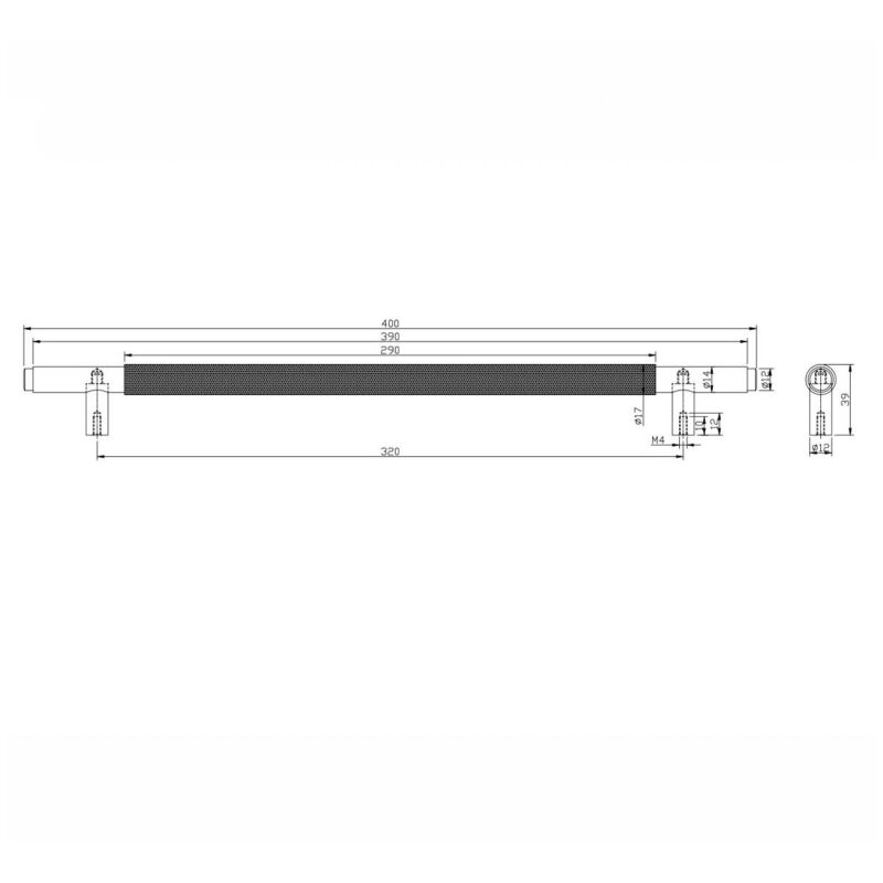 Scudo Knurled 400mm Handle Gunmetal