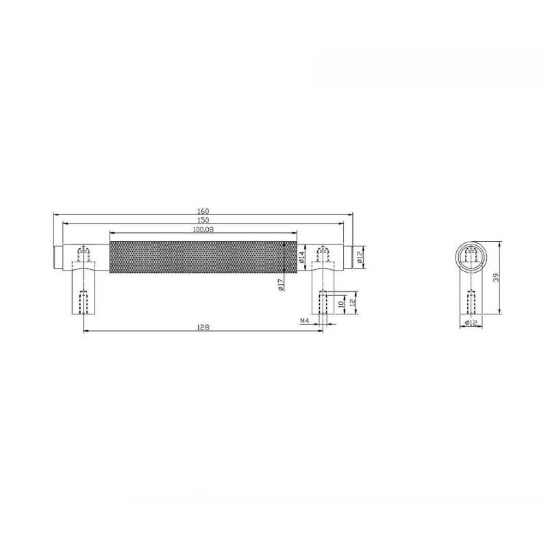 Scudo Knurled 160mm Handle Brushed Bronze
