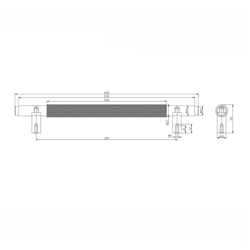 Scudo Knurled 250mm Handle Chrome