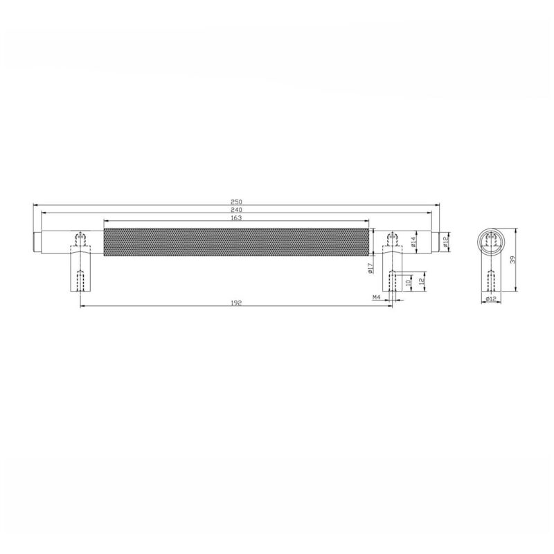 Scudo Knurled 250mm Handle Gunmetal