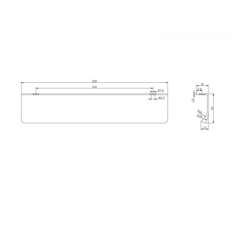 Scudo Flat 200mm Handle Chrome