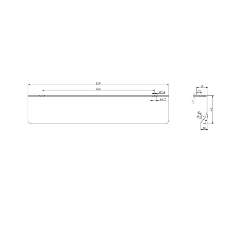 Scudo Flat 200mm Handle Gunmetal