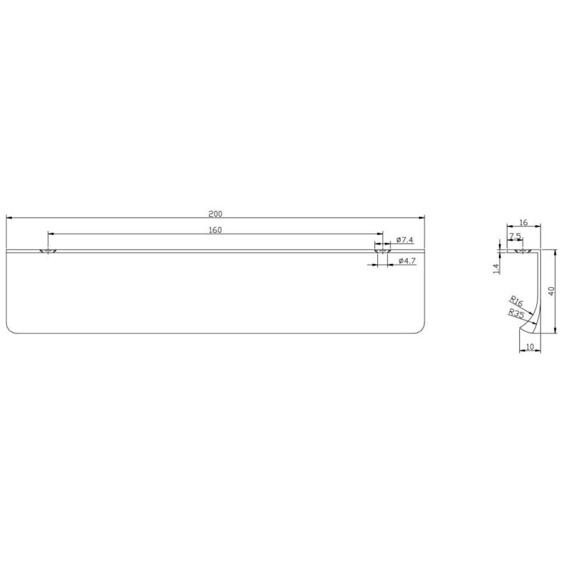 Scudo Flat 200mm Handle Brushed Brass