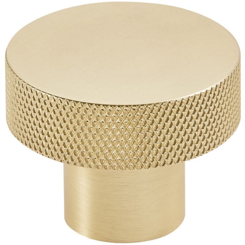 Scudo Knurled Round Handle 42mm Brushed Brass Scudo Knurled Round Handle 42mm Brushed Brass