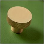Scudo Knurled Round Handle 42mm Brushed Brass