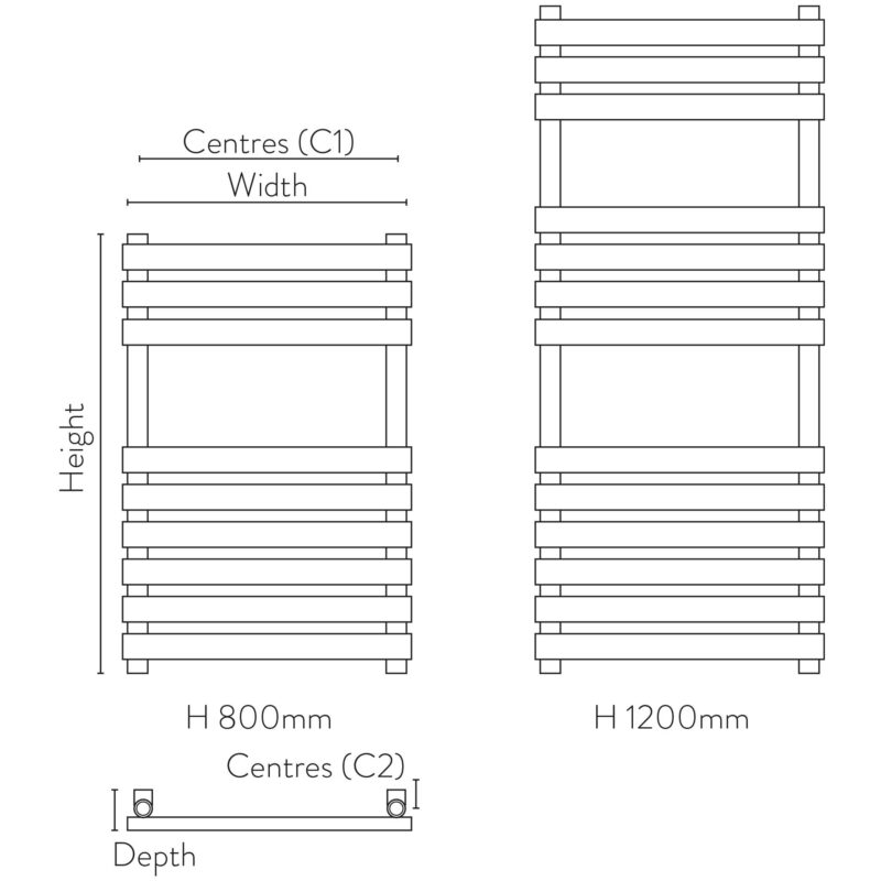 Scudo Instyle Chrome Towel Rail 500 x 800mm