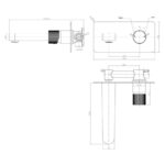 Scudo Koko Wall Mounted Basin Mixer Tap Black