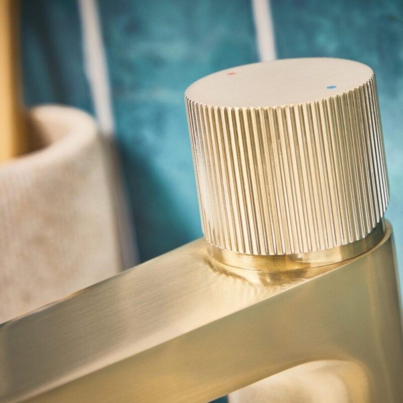 Scudo Koko Mini Mono Basin Mixer Tap Brushed Brass