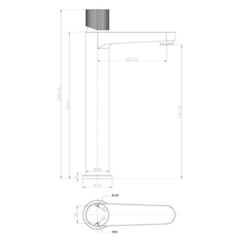 Scudo Koko Tall Basin Mixer Tap Brushed Brass