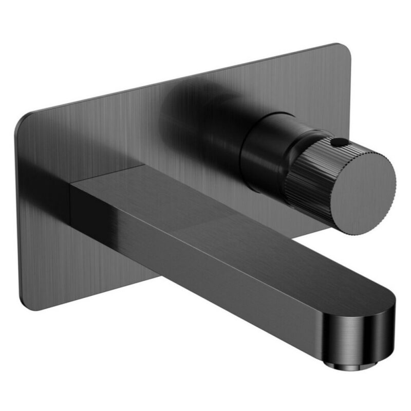 Scudo Koko Wall Basin Mixer Tap Gun Metal Scudo Koko Wall Basin Mixer Tap Gun Metal