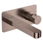 Scudo Koko Wall Basin Mixer Tap Brushed Bronze