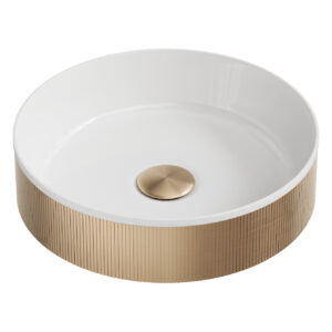 Scudo Koko Fluted Countertop Basin Brushed Brass
