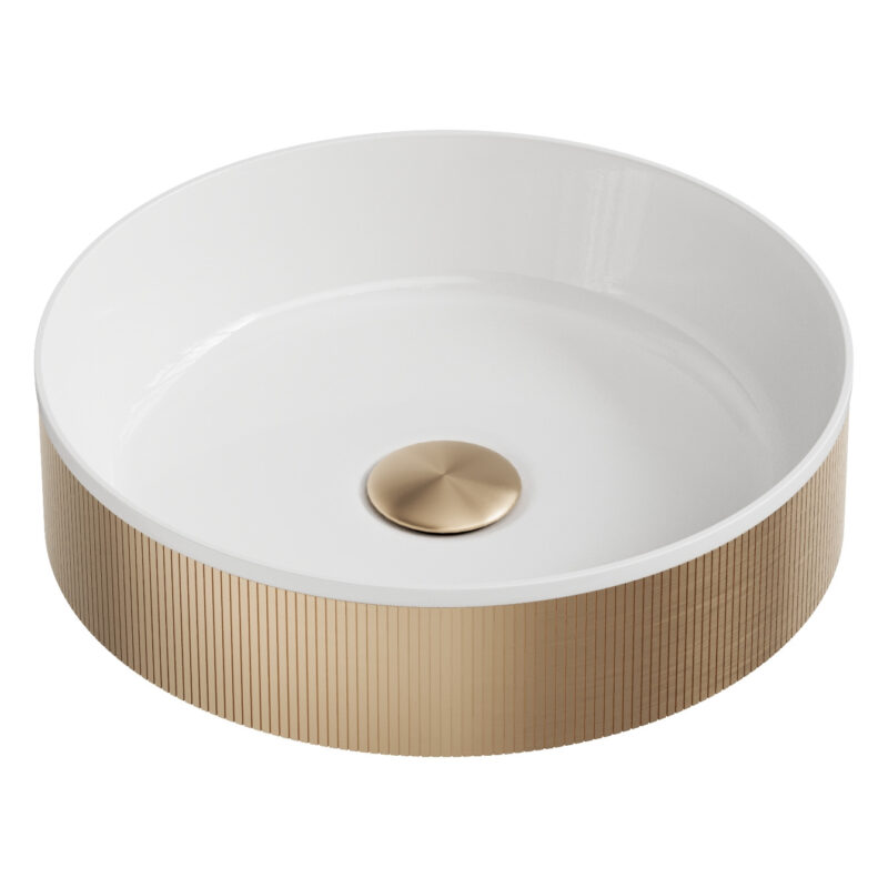 Scudo Koko Fluted Countertop Basin Brushed Brass Scudo Koko Fluted Countertop Basin Brushed Brass