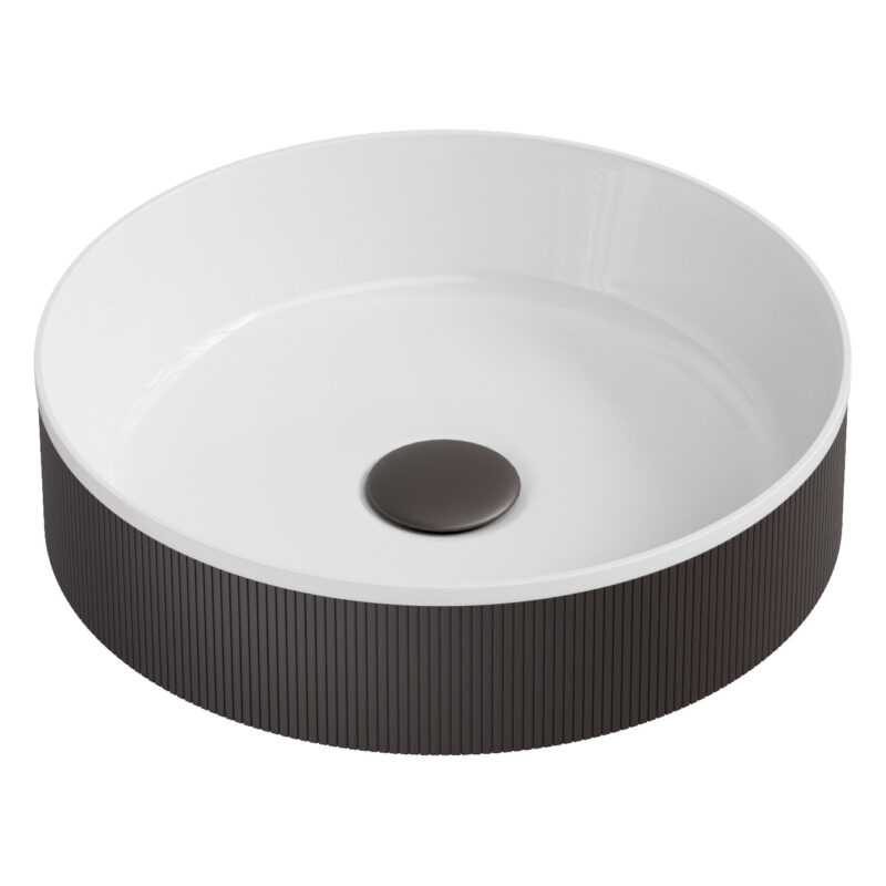 Scudo Koko Fluted Countertop Basin Matt Black Scudo Koko Fluted Countertop Basin Matt Black