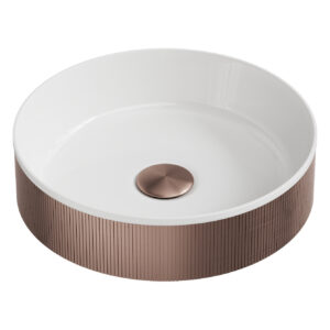 Scudo Koko Fluted Countertop Basin Brushed Bronze