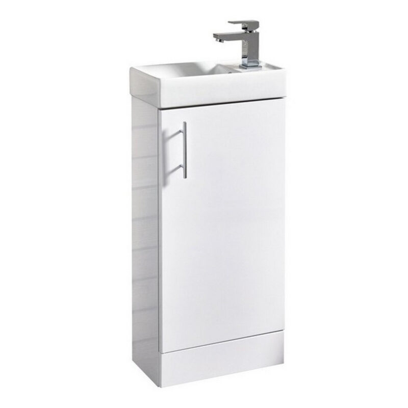 Scudo Lanza 400mm Floor Standing Cloakroom Vanity Unit & Basin Gloss White Scudo Lanza 400mm Floor Standing Cloakroom Vanity Unit & Basin Gloss White