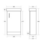 Scudo Lanza 400mm Floor Standing Cloakroom Vanity Unit & Basin Gloss White
