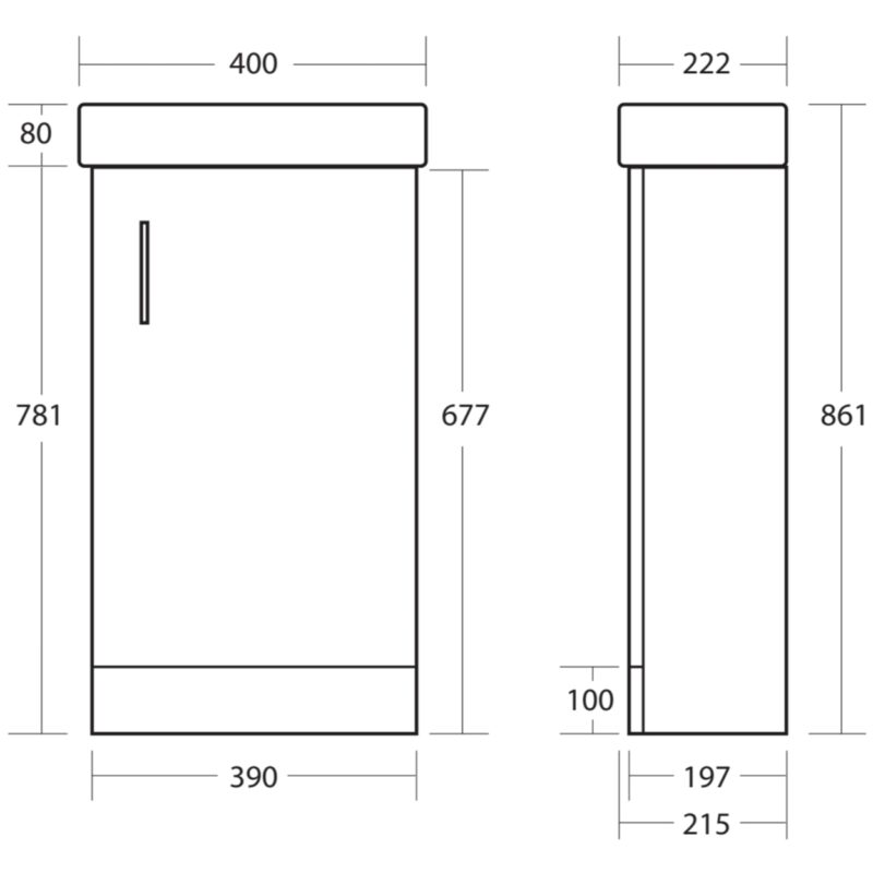 Scudo Lanza Floor Mounted Cloakroom Vanity Unit
